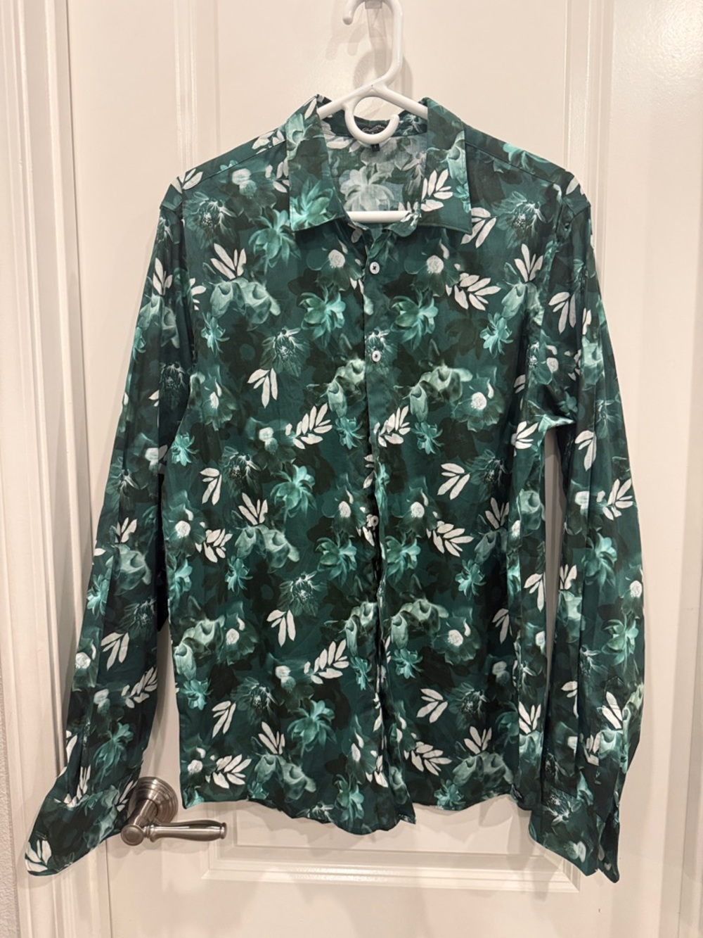 Good Man Brand Green Teal Floral Button-Down Shirt